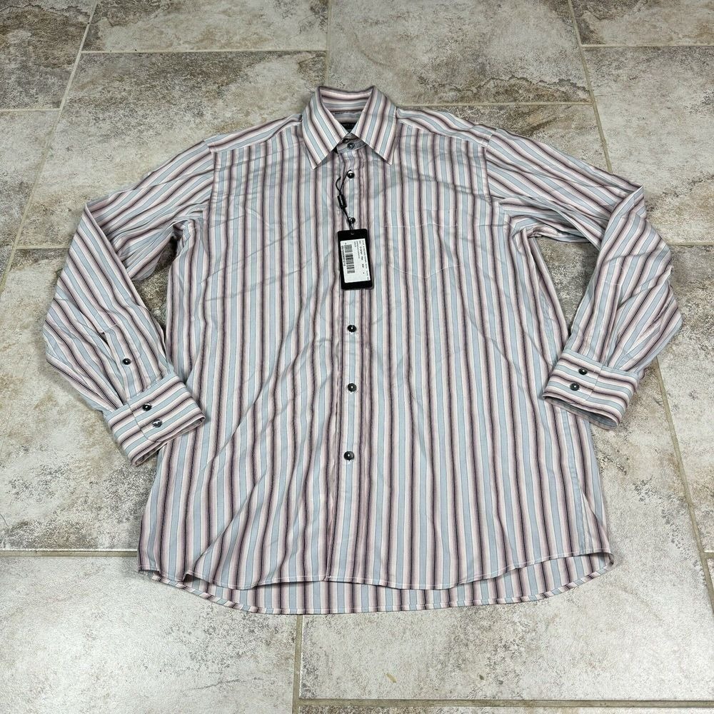 DOLCE & GABBANA Shirt Mens 39/15.5 Striped‎ Button Up Long Sleeve Italy
